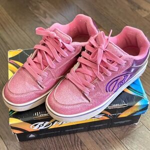 Heelys Shoes Youth Size 6 Women 7 Pink Glitter Purple Heel Roller Skate